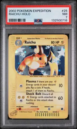 Pokemon - Raichu Holo – Expedition 2002 – PSA 7 NM (#25) - Image 1
