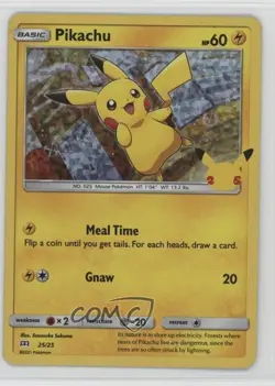 Pikachu Confetti Holo Pokemon Sword & Shield McDonald's Collection #25 - Image 1
