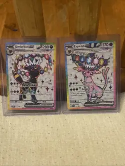 Pokemon TCG | Espeon EX 175 and Umbreon EX 176 | S&V Black Star Promo Pair - Image 1