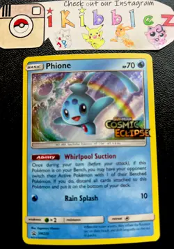 Phione SM220 NM Holo Bleed MISCUT OFC Cosmic Eclipse Black Star Pokemon Promo! - Image 2