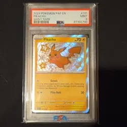 Pokemon Pikachu 131/091 SV: Paldean Fates Shiny Rare Holo PSA 9 English 2024 - Image 1