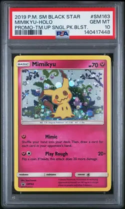 140417448 Mimikyu 2019 Pokemon Sun Moon Team Up Promo #SM163 PSA 10 - Image 1