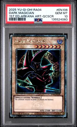 Dark Magician RA04-EN106 1st Edition Arkana QCR Yugioh PSA 10 *060 - Image 1