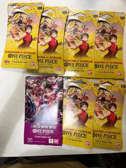 One Piece KINGDOMS OF INTRIGUE English Sleeved Booster OP-04 -OP-011 sleeved - Image 1