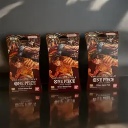 One Piece OP-02 Paramount War Sleeved Booster Packs TCG English Lot of 3! New! - Image 1
