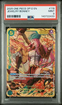 2025 ONE PIECE OP12-LEGACY OF THE MASTER #118 JEWELRY BONNEY PSA 9 - Image 1