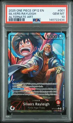 ONE PIECE OP12-LEGACY OF THE MASTER ALTERNATE ART SILVERS RAYLEIGH PSA 10 - Image 1