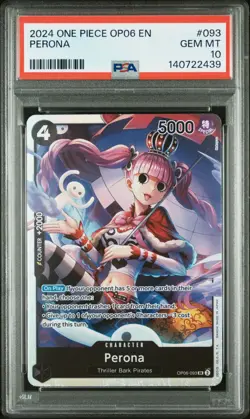 2024 ONE PIECE OP06-WINGS OF THE CAPTAIN 093 PERONA PSA10 - Image 1