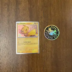 2026 Pikachu 051/162 Pokemon Day - 30th Anniversary Stamped Promo Card With Coin - Image 1