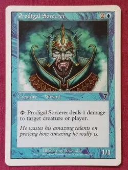 Magic The Gathering 7TH EDITION PRODIGAL SORCERER blue card MTG - Image 1