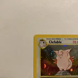 Pokemon TCG Clefable Base Set 2 Holo Unlimited Rare Card 5/130 WOTC W/ Swirl 🌀 - Image 3