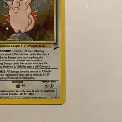Pokemon TCG Clefable Base Set 2 Holo Unlimited Rare Card 5/130 WOTC W/ Swirl 🌀 - Image 5