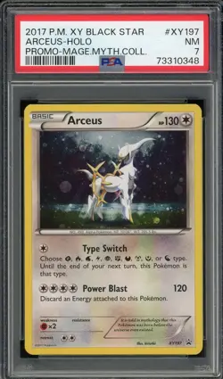 2017 PSA 7 Pokemon Arceus Holo XY197 Mythical Coll Black Star Promo Card NM - Image 1