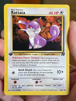 POKEMON RATTATA 64/82 1st EDITION COMMON TEAM ROCKET NM CARD - Image 1