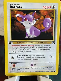 POKEMON RATTATA 64/82 1st EDITION COMMON TEAM ROCKET NM CARD - Image 3
