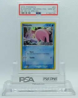 POKEMON EX DELTA SPECIES SLOWPOKE #83 REVERSE HOLO FOIL PSA 10 GEM MINT #* - Image 1