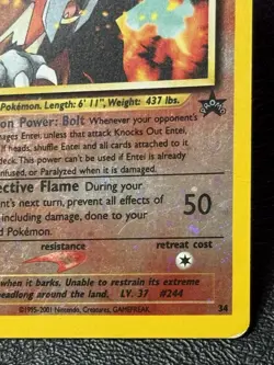 Entei 34 - Reverse Cosmos Holo - Vintage Pokemon TCG: Black Star Movie Promos MP - Image 4