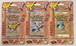 Zapdos Aerodactyl Lapras Art Set Pokemon TCG Fossil Single Blister Pack Lot 3 - Image 1
