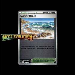 Surfing Beach 129/132 Mega Evolution Pokemon TCG Reverse Holo - Image 1