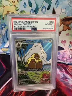 PSA 10 Alolan Dugtrio #208 Illustration Rare – 2024 Pokemon SSP EN – GEM MINT - Image 1