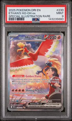 143235680 Ethan's Ho-Oh ex 2025 Pokemon Destined Rivals #230 SIR PSA 9 - Image 1