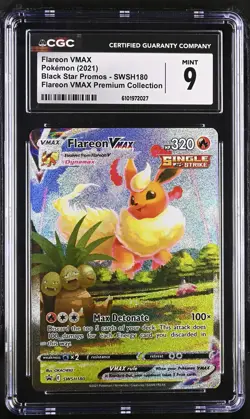 Flareon Vmax SWSH180 Premium Collection Pokemon CGC 9 Mint *027 - Image 1