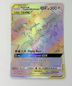 Pokemon TCG Moltres Zapdos Articuno GX - 69/68 Hidden Fates Rainbow Ultra Rare - Image 1