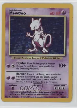 Mewtwo Holo Pokemon Base Set #10 1999 - Image 1