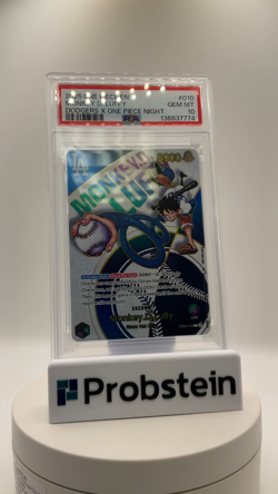 2025 One Piece EN Dodgers X One Piece Night #010 Monkey D. Luffy PSA 10 GEM MINT - Image 2