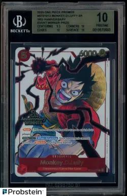 2025 One Piece Promo 3rd Anniversary Event Winner Prize Monkey D. Luffy BGS 10 - Image 1