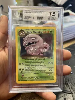 BGS 7.5 TEAM ROCKET DARK WEEZING HOLO #14 WotC POKEMON CARD Vintage Rare PSA - Image 1