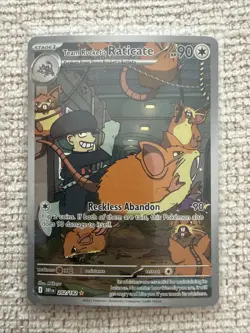 Pokemon TCG Team Rockets Raticate Card 202/182 Destined Rivals Illustration Rare - Image 1