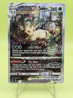 Pokemon TCG Leafeon VSTAR Holo Card Crown Zenith: Galarian Gallery GG35/GG70 - Image 1