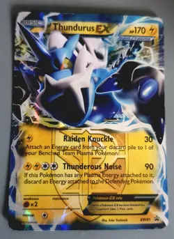Thundurus EX - BW81 - Pokemon Black & White Promo Ultra Rare Card PLAYED - Image 1