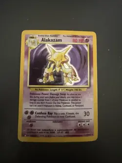 Alakazam 1/102 Base Set Holo Rare Unlimited Pokemon TCG Card LP/MP Condition - Image 1
