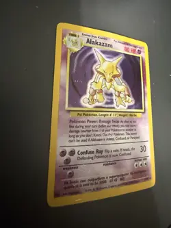Alakazam 1/102 Base Set Holo Rare Unlimited Pokemon TCG Card LP/MP Condition - Image 2