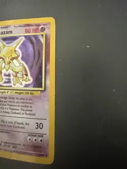 Alakazam 1/102 Base Set Holo Rare Unlimited Pokemon TCG Card LP/MP Condition - Image 3
