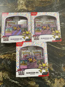 3X Alakazam Ex Collection Boxes Scarlet & Violet 151 Pokemon 2023 Sealed A - Image 1