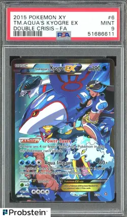 2015 Pokemon XY Double Crisis #6 FA Team Aqua's Kyogre EX PSA 9 MINT - Image 1