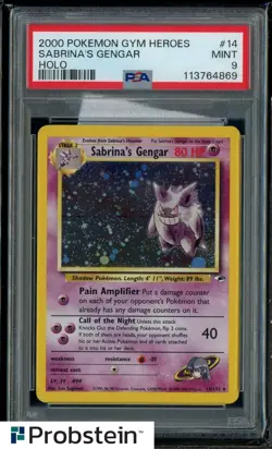 2000 Pokemon Gym Heroes #14 Sabrina's Gengar Holo PSA 9 MINT - Image 1