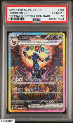 2025 Pokemon PRE EN Special Illustration Rare #161 Umbreon ex PSA 10 GEM MINT - Image 1
