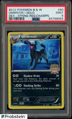 2012 Pokemon B & W Dex Spring Regional Championships #60 Umbreon Holo PSA 9 - Image 1