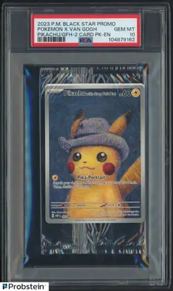 Pokemon Pikachu with Grey Felt hat Van Gogh 085 Graded Sealed Promo PSA 10 - Image 1