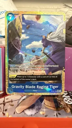 One Piece English PRB02 Alt Art Gravity Blade Raging Tiger OP06-058 R - Image 1