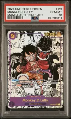 One Piece Monkey D Luffy Manga OP09-119 Emperors in the New World English PSA 10 - Image 1