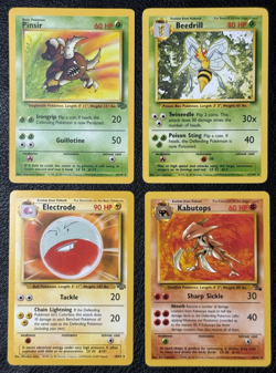 Lot of 4 Non Holo Rare Cards - Vintage Pokemon TCG: Base, Jungle, Fossil - LP/MP - Image 1