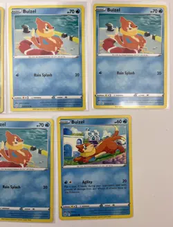 Pokemon Tcg 5 Card Lot Of Buizel & Floatzel Reverse Holo Common - Image 3
