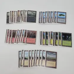 Lot of 50 Unlimited Magic The Gathering MTG Land Cards (10 of Each Color) NM LP - Image 1