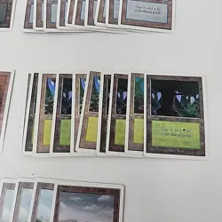 Lot of 50 Unlimited Magic The Gathering MTG Land Cards (10 of Each Color) NM LP - Image 3