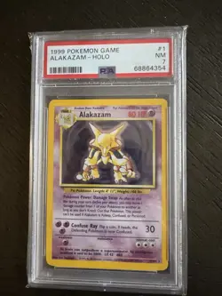 1999 POKEMON BASE SET #1 ALAKAZAM-HOLO PSA 7 - Pokemon Card PSA Graded - Image 1